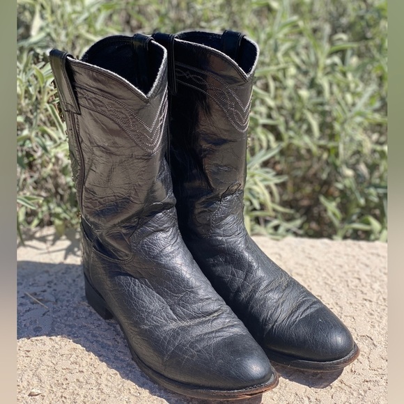 Justin Boots | Shoes | Justin Exotic Leather Roper Style Cowboy Boots ...